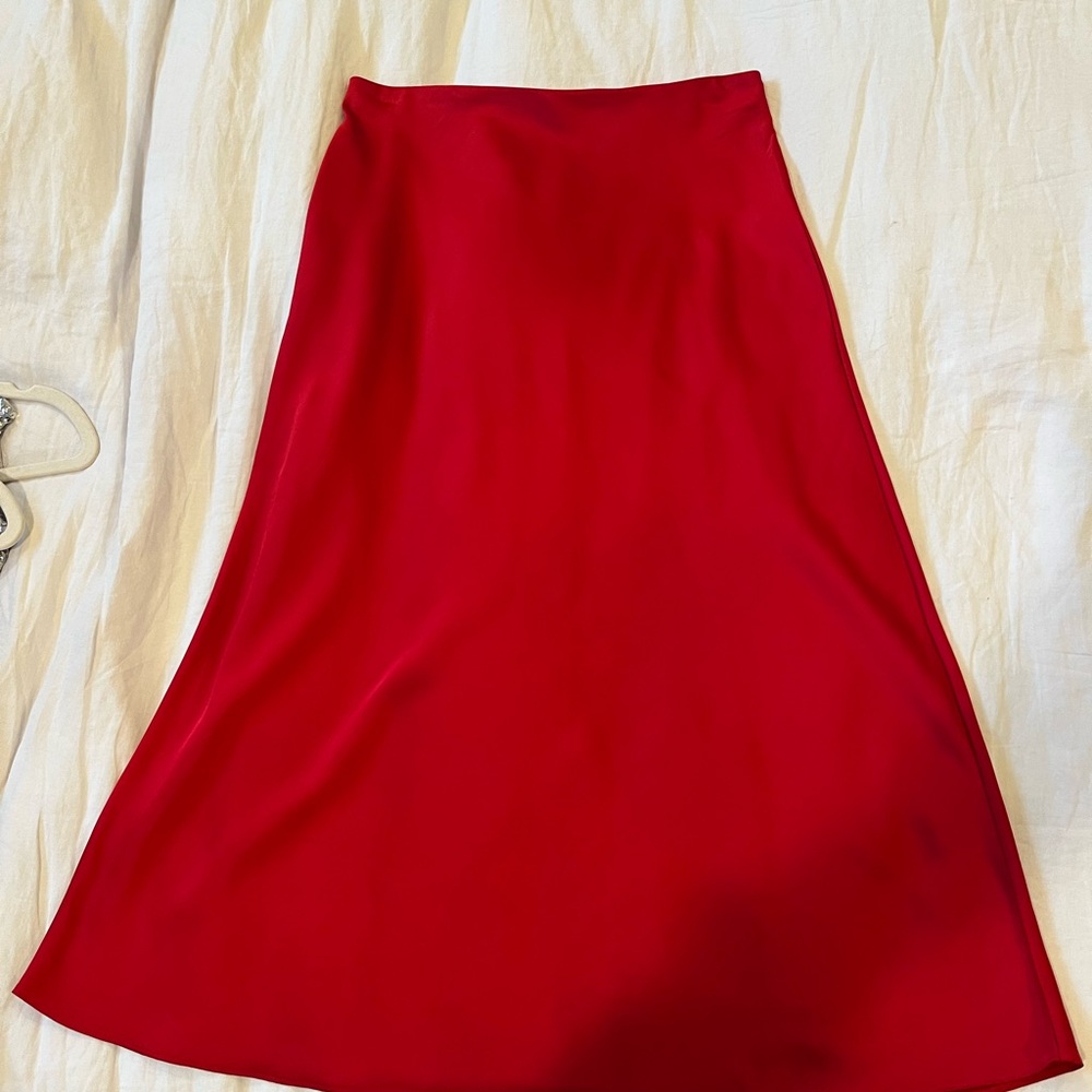 J. Crew Vibrant Red A-Line Skirt